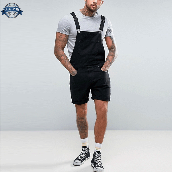 Salopette en Jean Noir La Salopette LA SALOPETTE