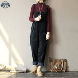 Salopette Noire Velours Côtelé pour Femme