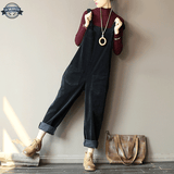 Salopette Noire Velours Côtelé